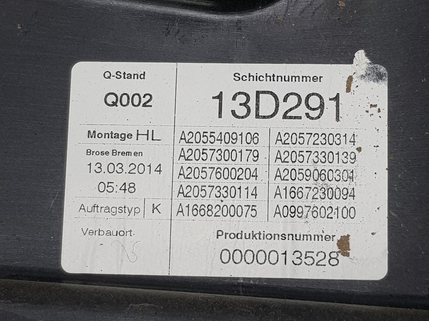 MERCEDES-BENZ C-Class W205/S205/C205 (2014-2023) Rear left door window lifter A2057307904, A2057307904, ELEVALUNASSINMOTOR 19866611