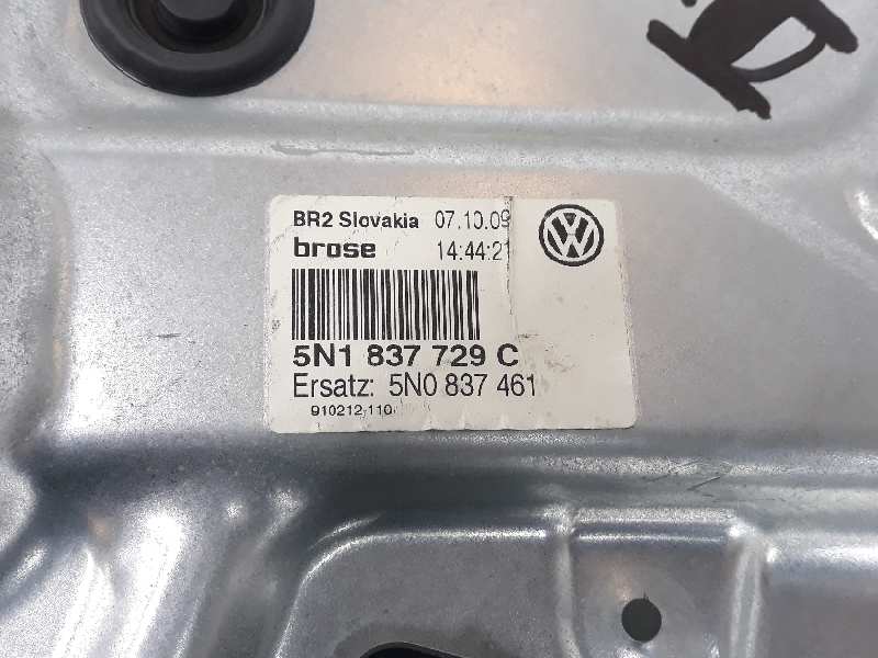 VOLKSWAGEN Tiguan 1 generation (2007-2017) Priekšējo kreiso durvju logu pacēlājs 5N0837461, 5N1837729C 19871876