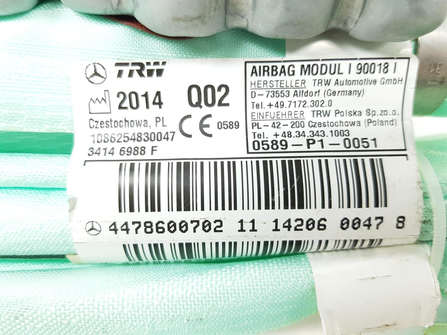 MERCEDES-BENZ 1 generation (2006-2012) Sistem SRS airbag plafon dreapta A4478600702, A4478600702 25101085