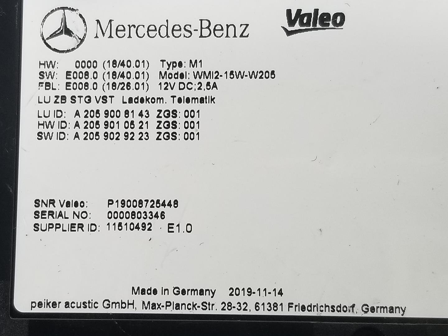 MERCEDES-BENZ GLC Coupe C253 (2016-2019) Andre kontrolenheder A2059008143,A2059008143 24126229