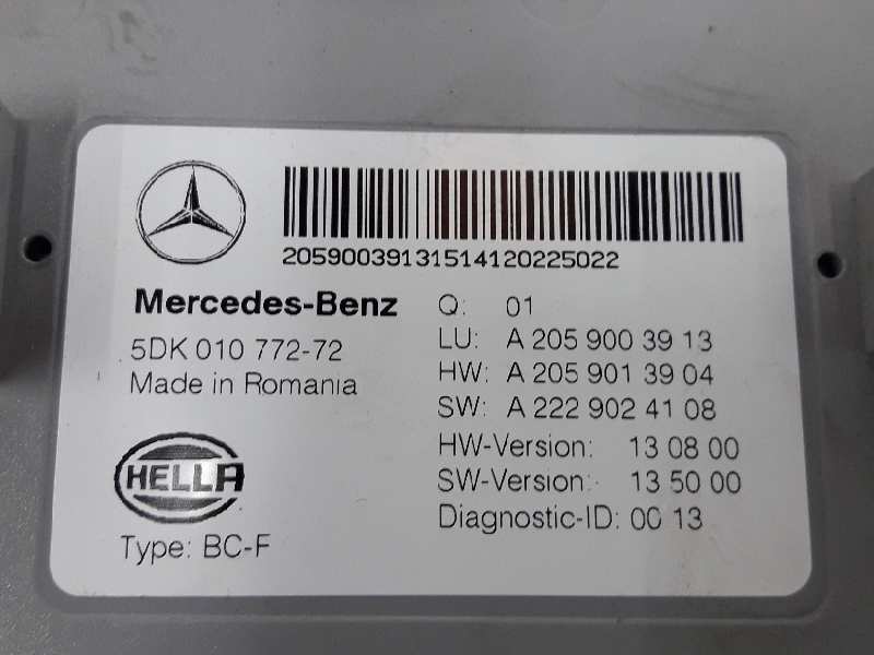 MERCEDES-BENZ C-Class W205/S205/C205 (2014-2023) Comfort Control Unit A2059003913, 5DK010772, BC-F 19650705