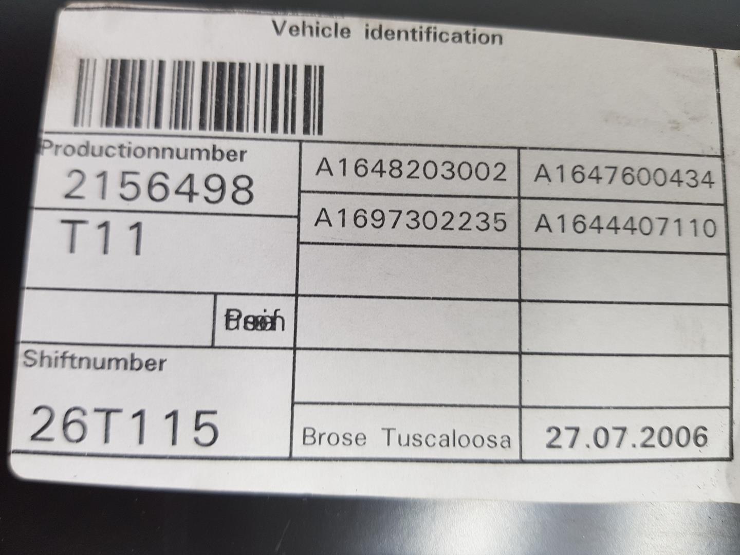 MERCEDES-BENZ M-Class W164 (2005-2011) Galinių dešinių durų stiklo pakelėjas A1647303279, A1647303279 24189359