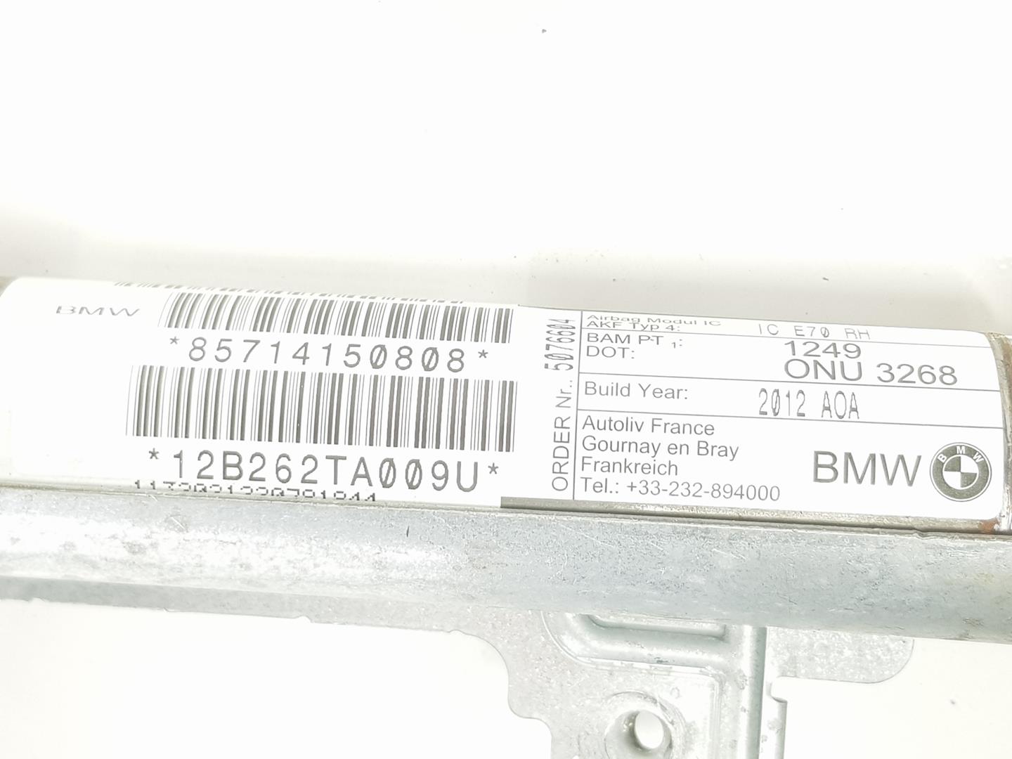 BMW X6 E71/E72 (2008-2012) Dešinės pusės stogo oro pagalvė (SRS) 7141508, 72127141508 24247178