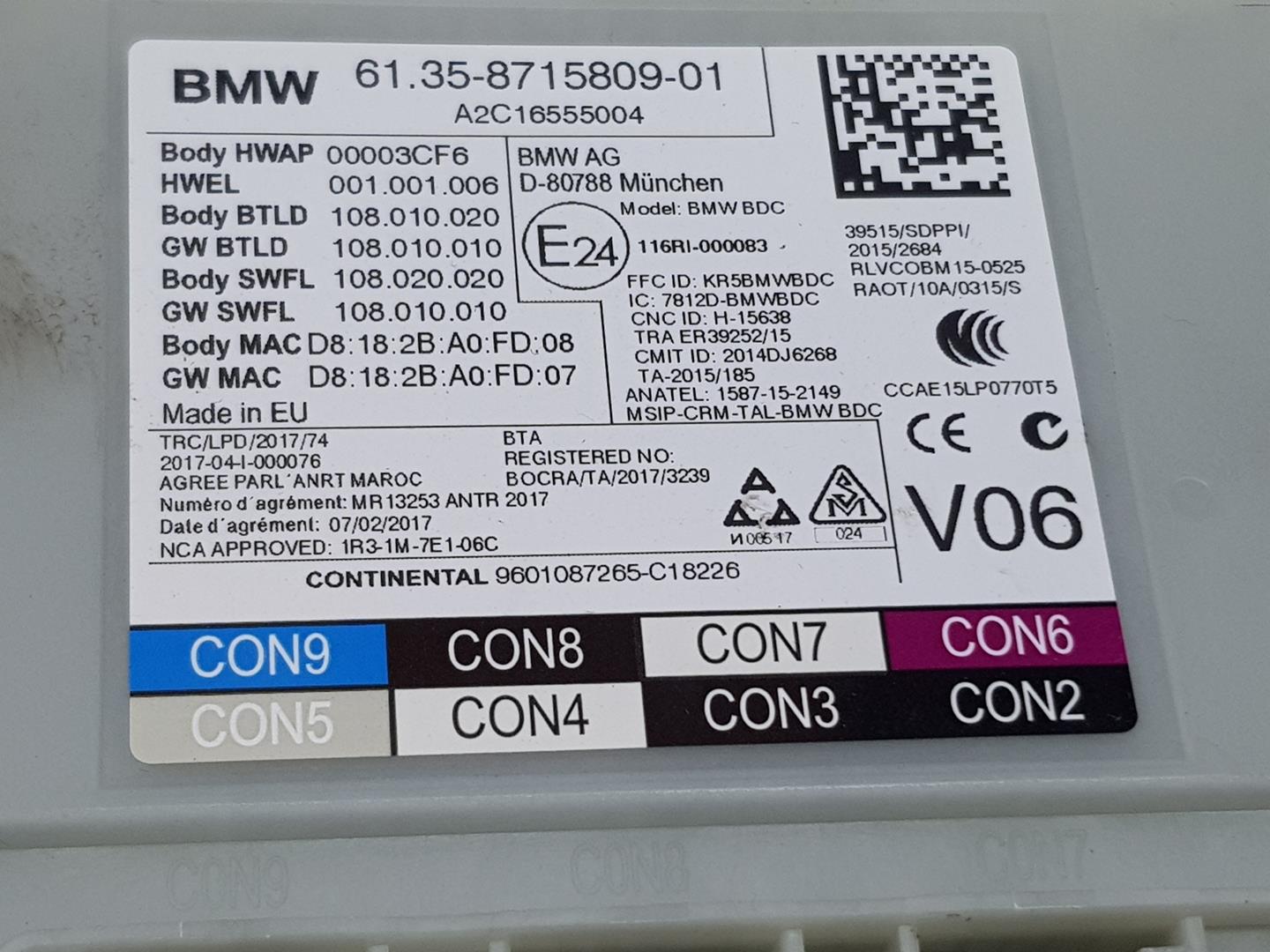 BMW X4 F26 (2014-2018) Andre kontrolenheder 61358715809, 5A908E8 24700146