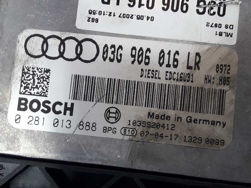 AUDI A4 B7/8E (2004-2008) Motorstyrenhet ECU 03G906016LR, 03G906016LR, 0281013888 19641157