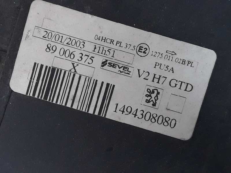 PEUGEOT 807 1 generation (2002-2012) Fram vänster strålkastare 1494308080, 89006375, 6208F1 23777806