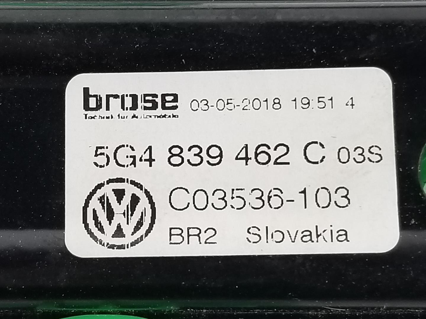 VOLKSWAGEN Golf 7 generation (2012-2024) Стеклоподъемник задней левой двери 5G4839462C,5G4839462C 19742414