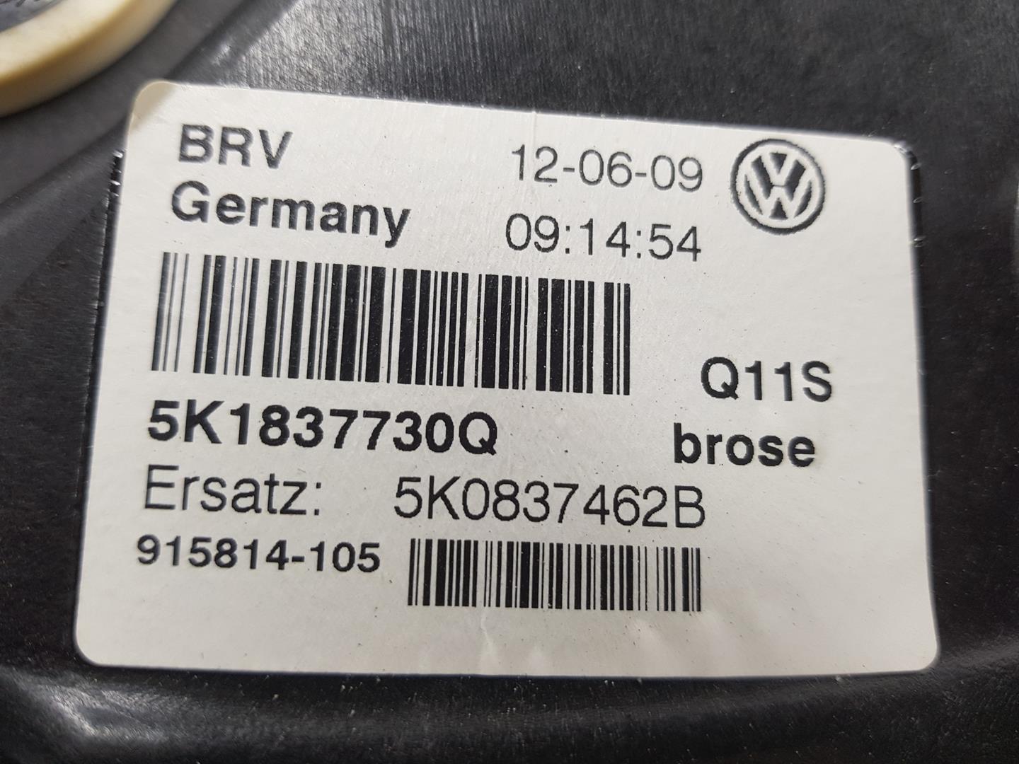 VOLKSWAGEN Golf 6 generation (2008-2015) Priekinių dešinių durų stiklo pakelėjas 5K0837462B, 5K0837462B, SINMOTOR 19841682