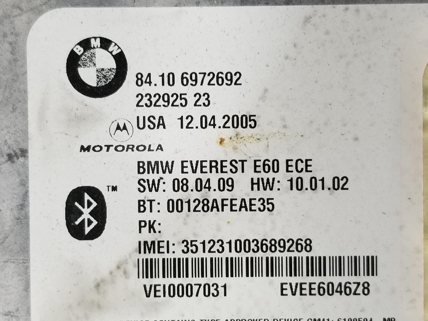 BMW 5 Series E60/E61 (2003-2010) Phone control unit 84106972692, 6972692 19796373