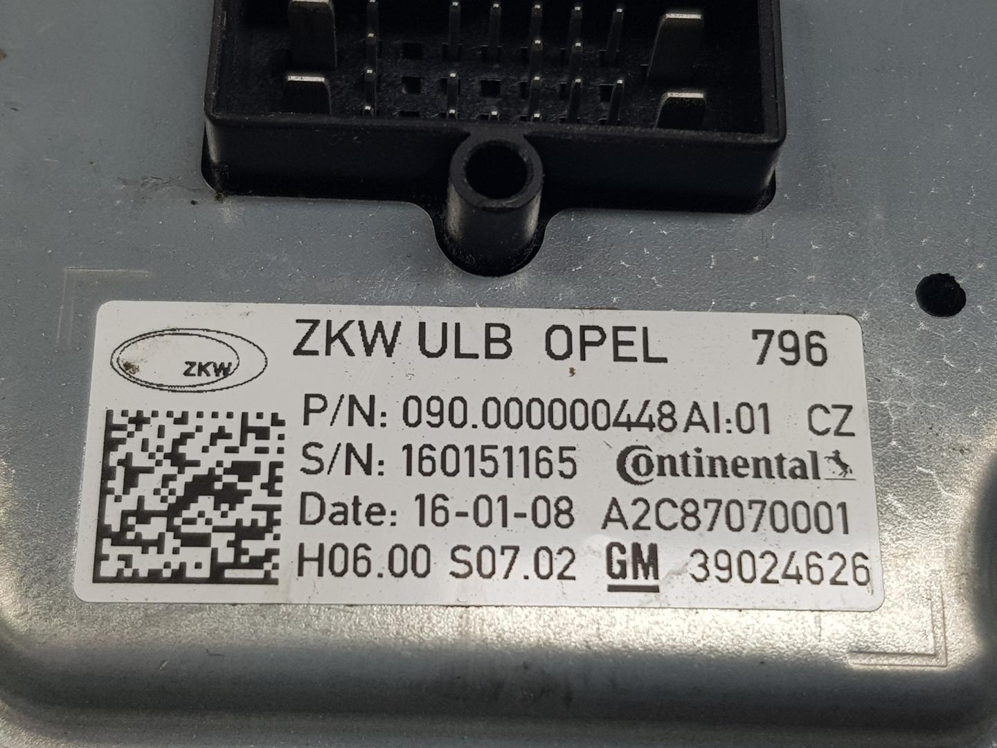 OPEL Astra K (2015-2021) Xenon Light Control Unit 39024626, 39024626 24244819