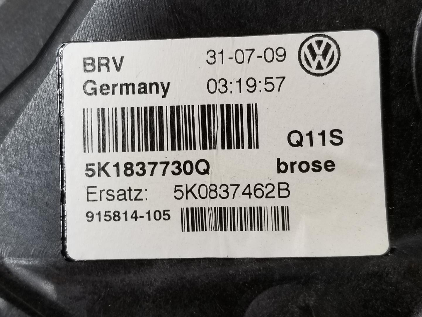 VOLKSWAGEN Golf 6 generation (2008-2015) Priekinių dešinių durų stiklo pakelėjas 5K0837462B, 5K0837462B 24173765