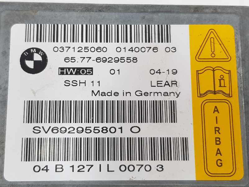 BMW 7 Series E65/E66 (2001-2008) Μονάδα ελέγχου SRS 65776929558,65776929558 19686083