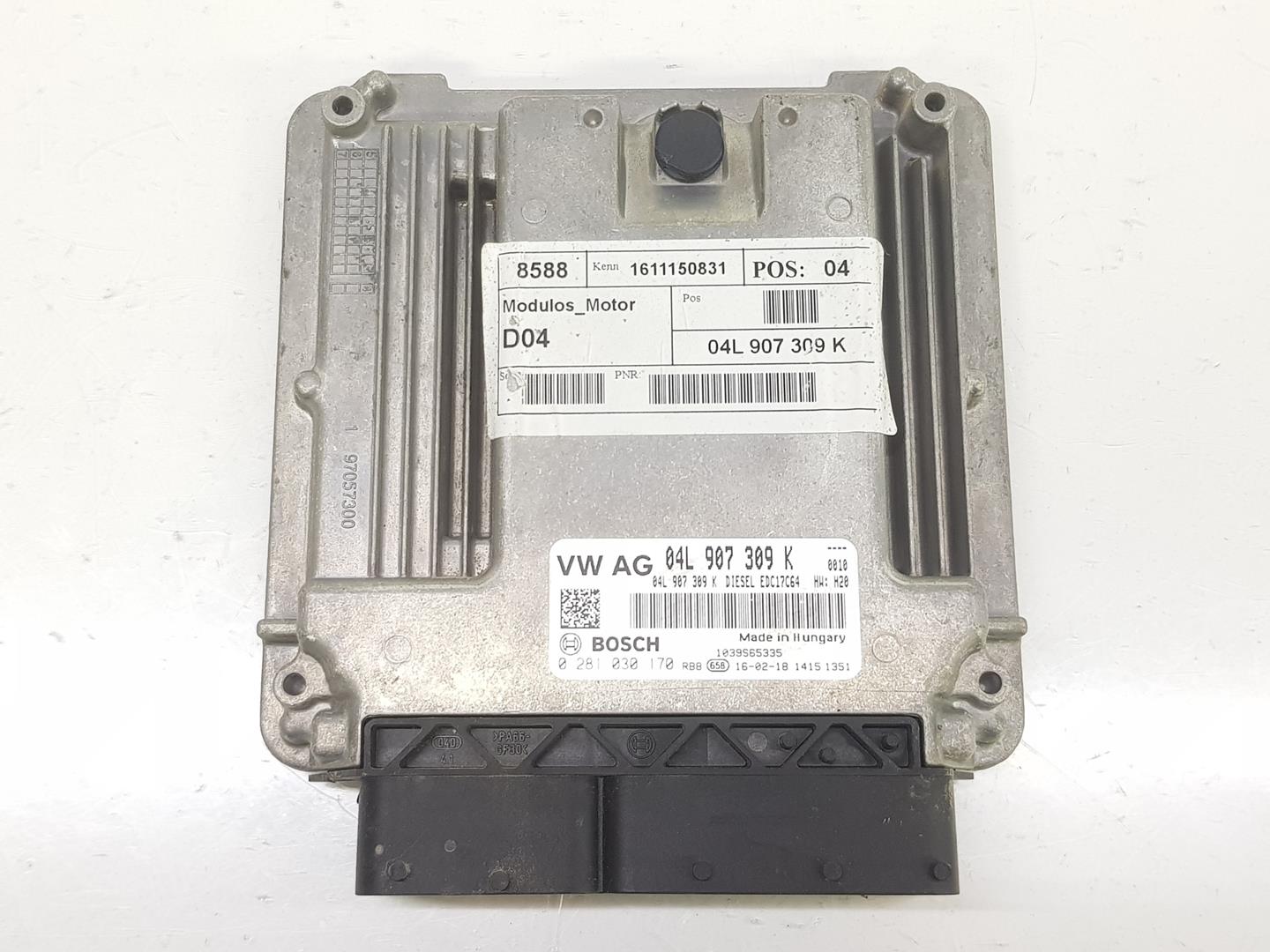 SEAT Alhambra 2 generation (2010-2021) Moottorin ohjausyksikkö ECU 04L907309K,0281030170 19691897