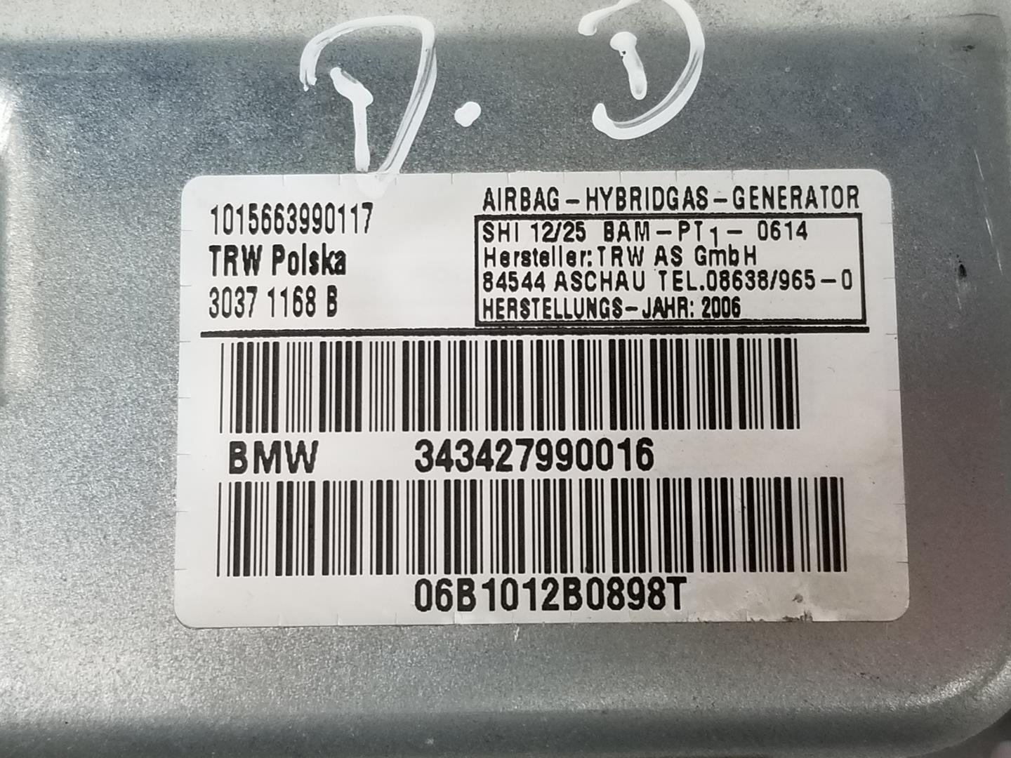 BMW X3 E83 (2003-2010) Priekšējo labo durvju drošības spilvens 72123427990,3427990 21079314