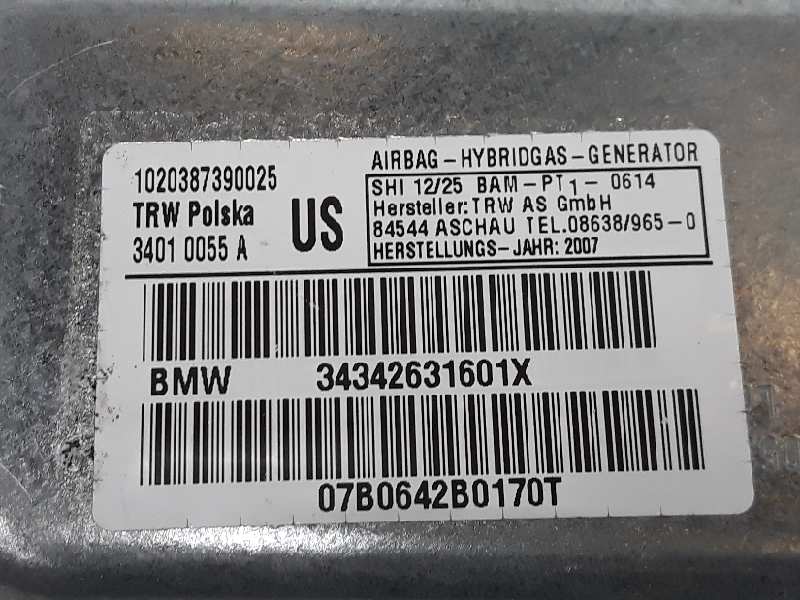 BMW X3 E83 (2003-2010) Front Right Door Airbag SRS 72123426316, 34342631601X, 34010055A 19632949