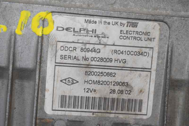 RENAULT Clio 2 generation (1998-2013) Engine Control Unit ECU 8200250662,8200129063 19561518