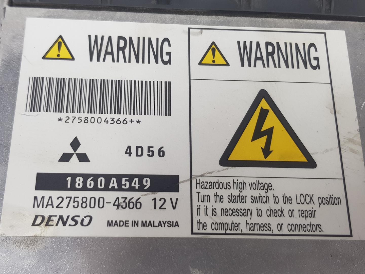 MITSUBISHI L200 4 generation (2006-2015) Calculateur d'unité de commande du moteur 1860A549, 1860A549 24251412