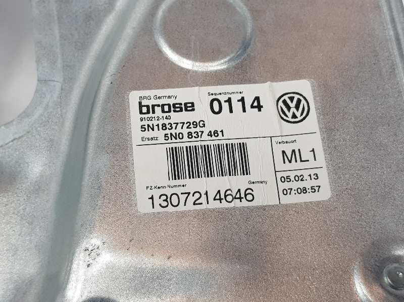 VOLKSWAGEN Tiguan 1 generation (2007-2017) Front Left Door Window Regulator 5N0837461, 5N0837461 19695735