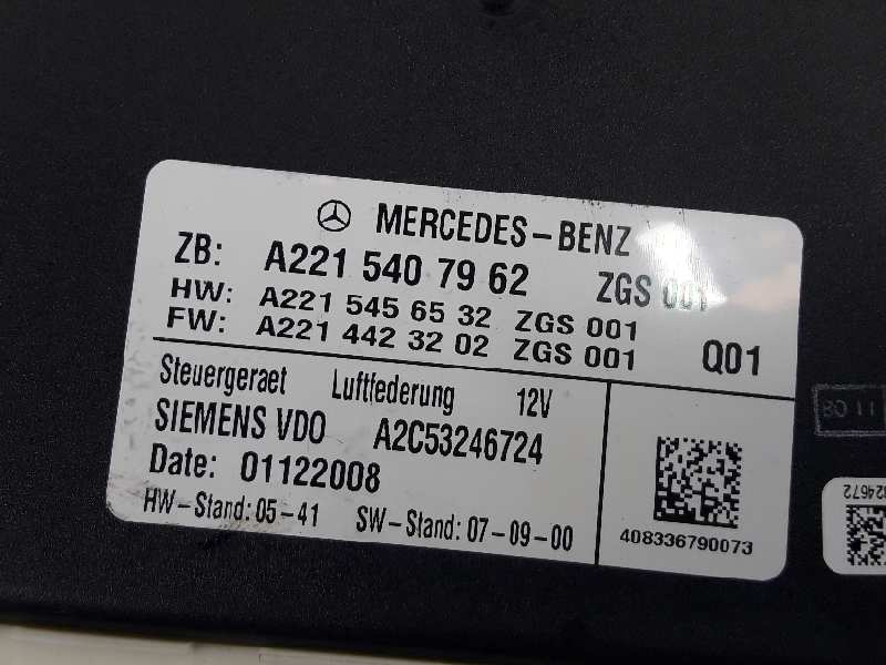 MERCEDES-BENZ S-Class W221 (2005-2013) Kiti valdymo blokai A2215407962, A2C53246724, 2215407962 19651514