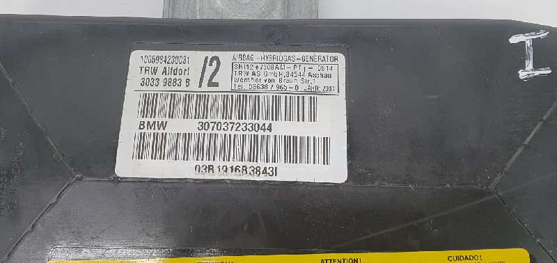 BMW 3 Series E46 (1997-2006) Airbag de porte avant gauche SRS 72127037233, 307037233044, 30339883B 19751965