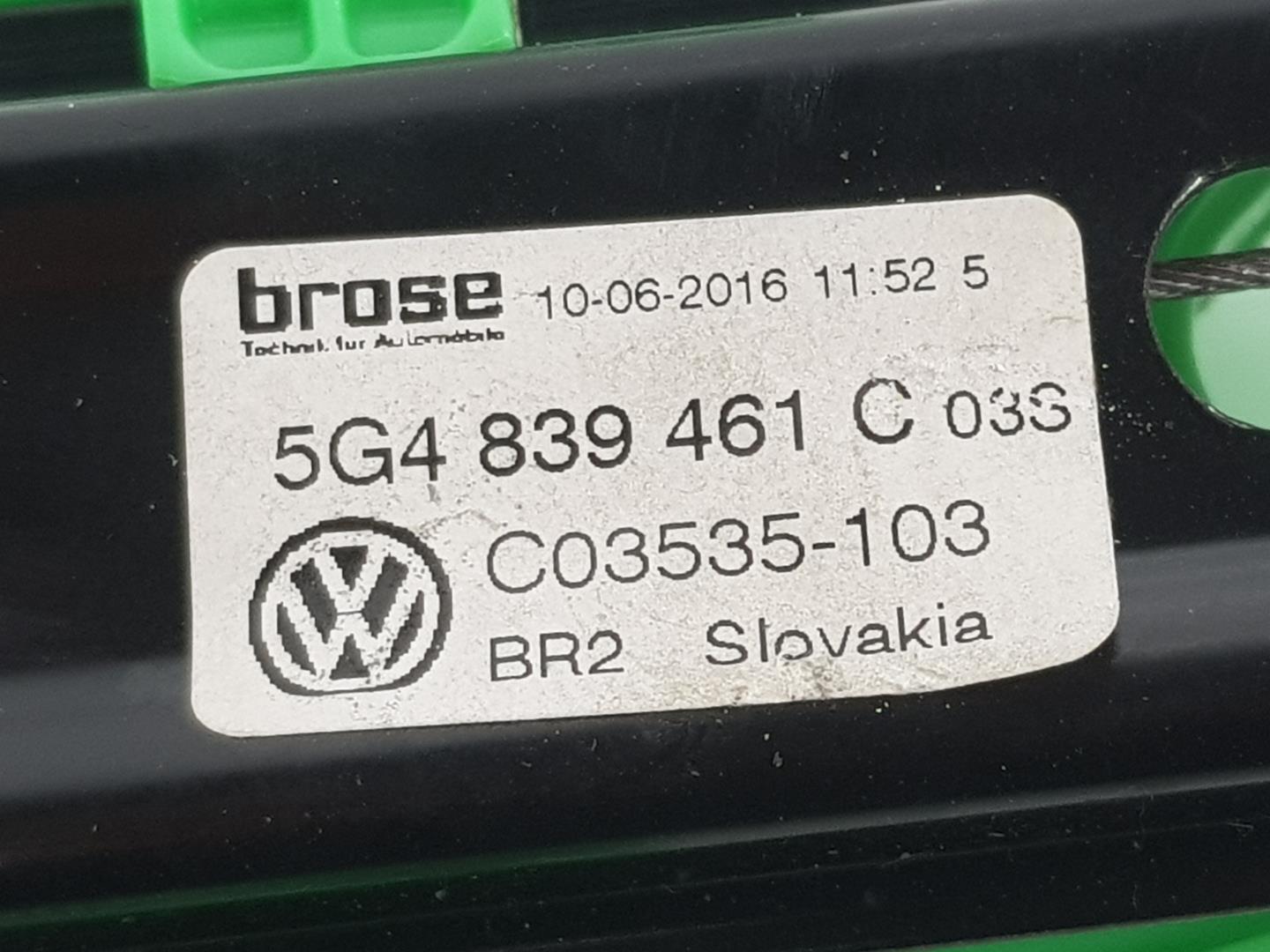 VOLKSWAGEN Golf 7 generation (2012-2024) Galinių kairių durų stiklo pakelėjas 5G4839461C, 5G4839461B 24250559