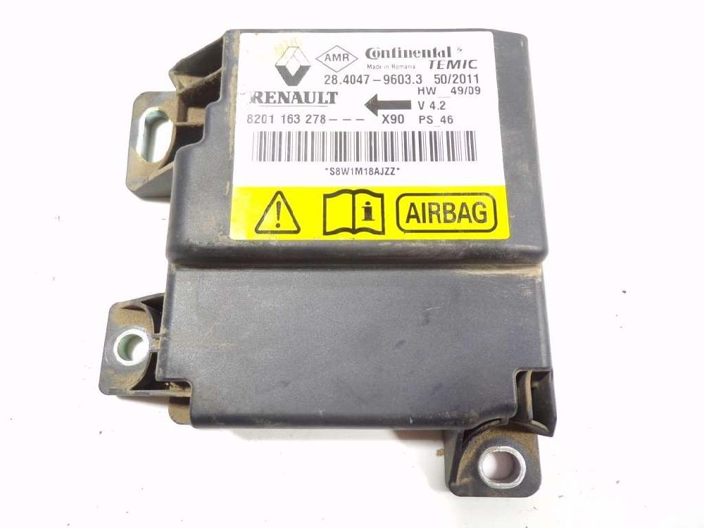 Boîtier air bag K9K892 8201163278 de Dacia Sandero (bs_) 2008-2013 88 CV con 136396 km