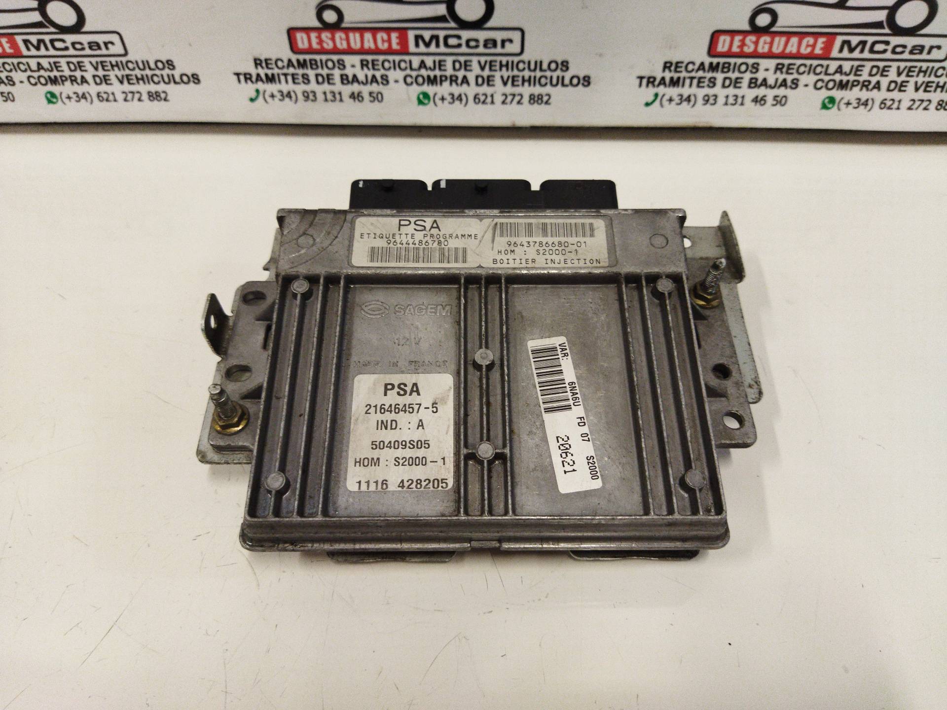 Centralita motor uce 9644486780 de Citroen Xsara picasso (n68) 1999-2011 116 CV - pieza usada