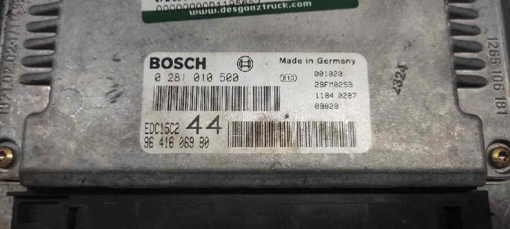 Centralita motor uce RHY 0281010500 de Peugeot 206 hatchback (2a/c) 1998-2010 90 CV - pieza usada
