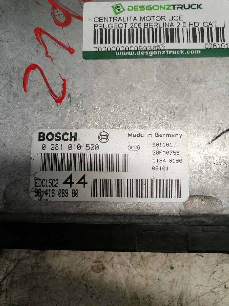 Centralita motor uce RHY 0281010500 de Peugeot 206 hatchback (2a/c) 1998-2010 90 CV - pieza usada