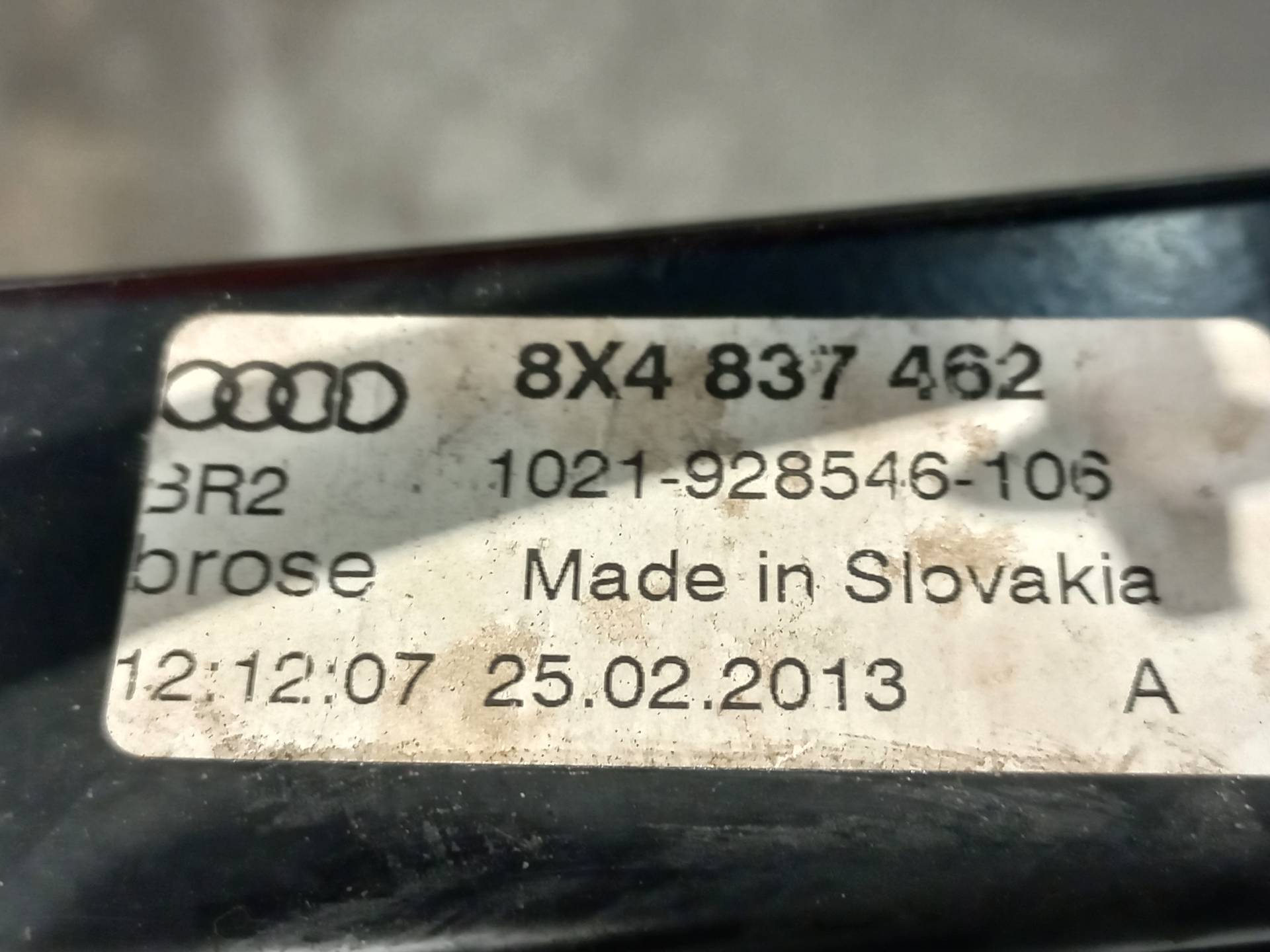 AUDI A1 8X (2010-2020) Forreste højre dør vinduesregulator 8X4837462 26411199