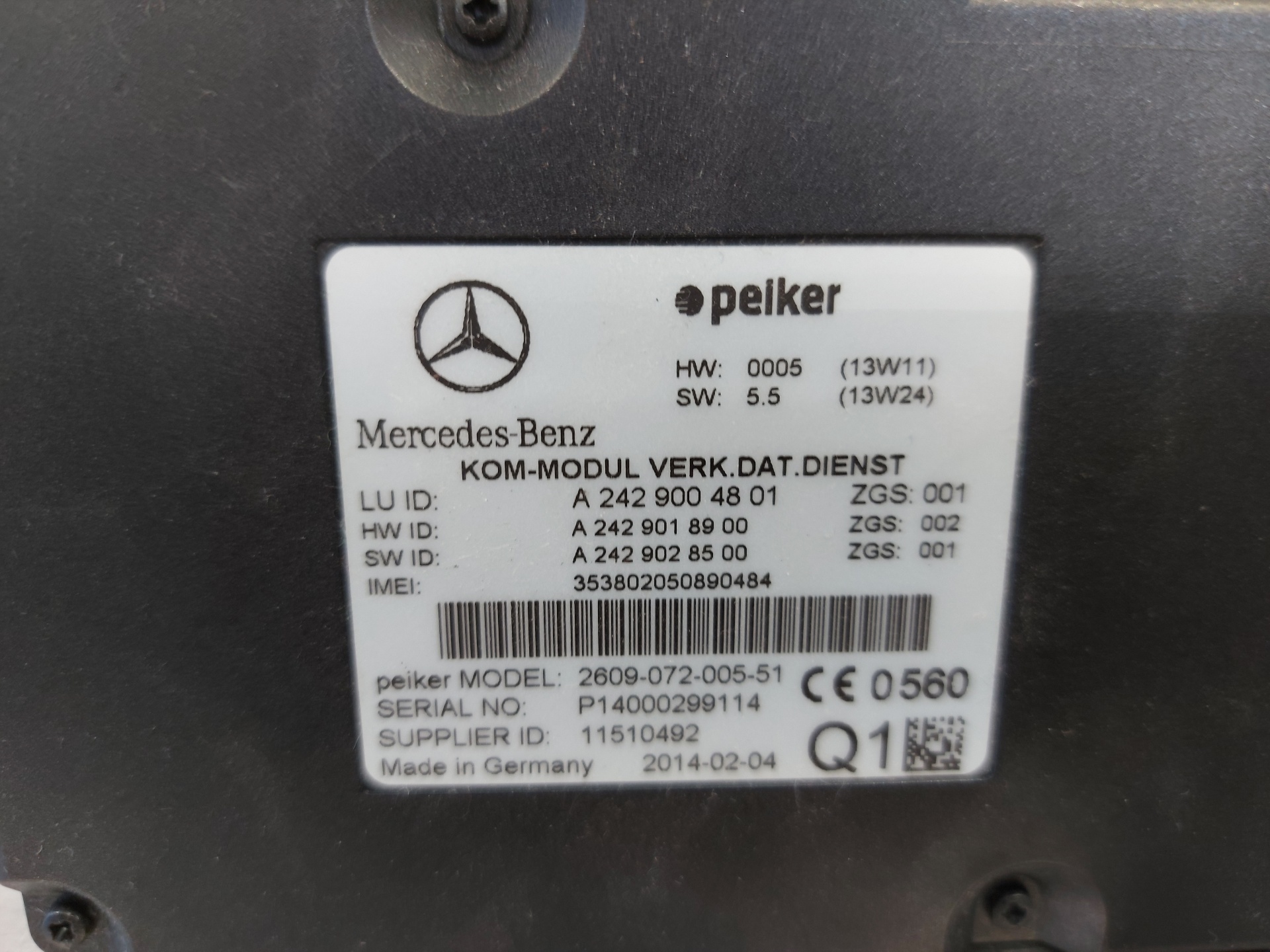 MERCEDES-BENZ C-Class W205/S205/C205 (2014-2023) Άλλες Μονάδες Ελέγχου A2429004801 24887249