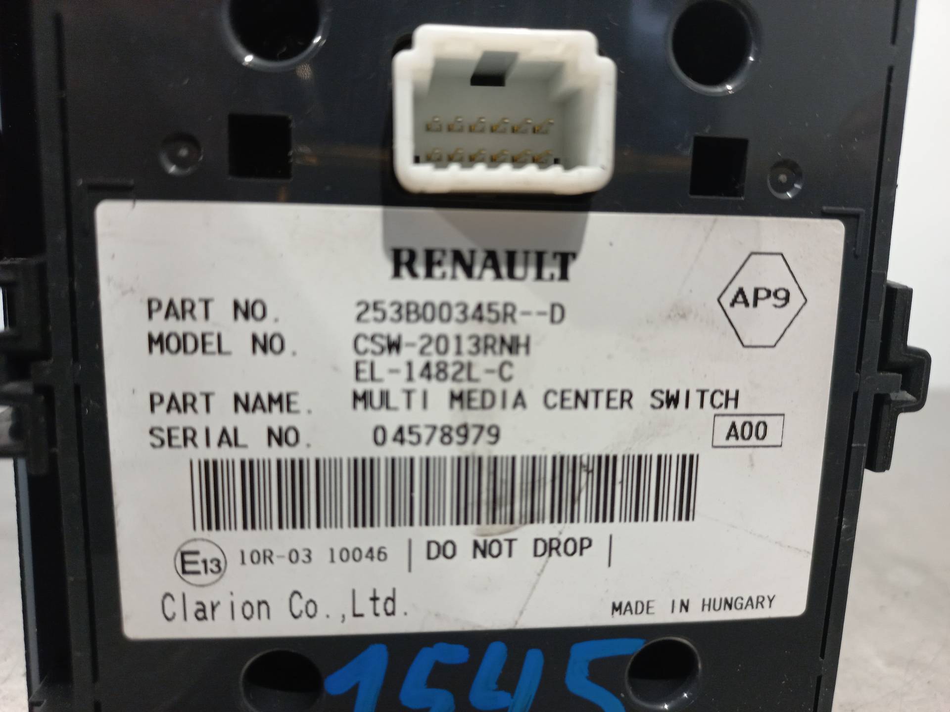RENAULT Scenic 3 generation (2009-2015) Switches 253B00345RD 24889038
