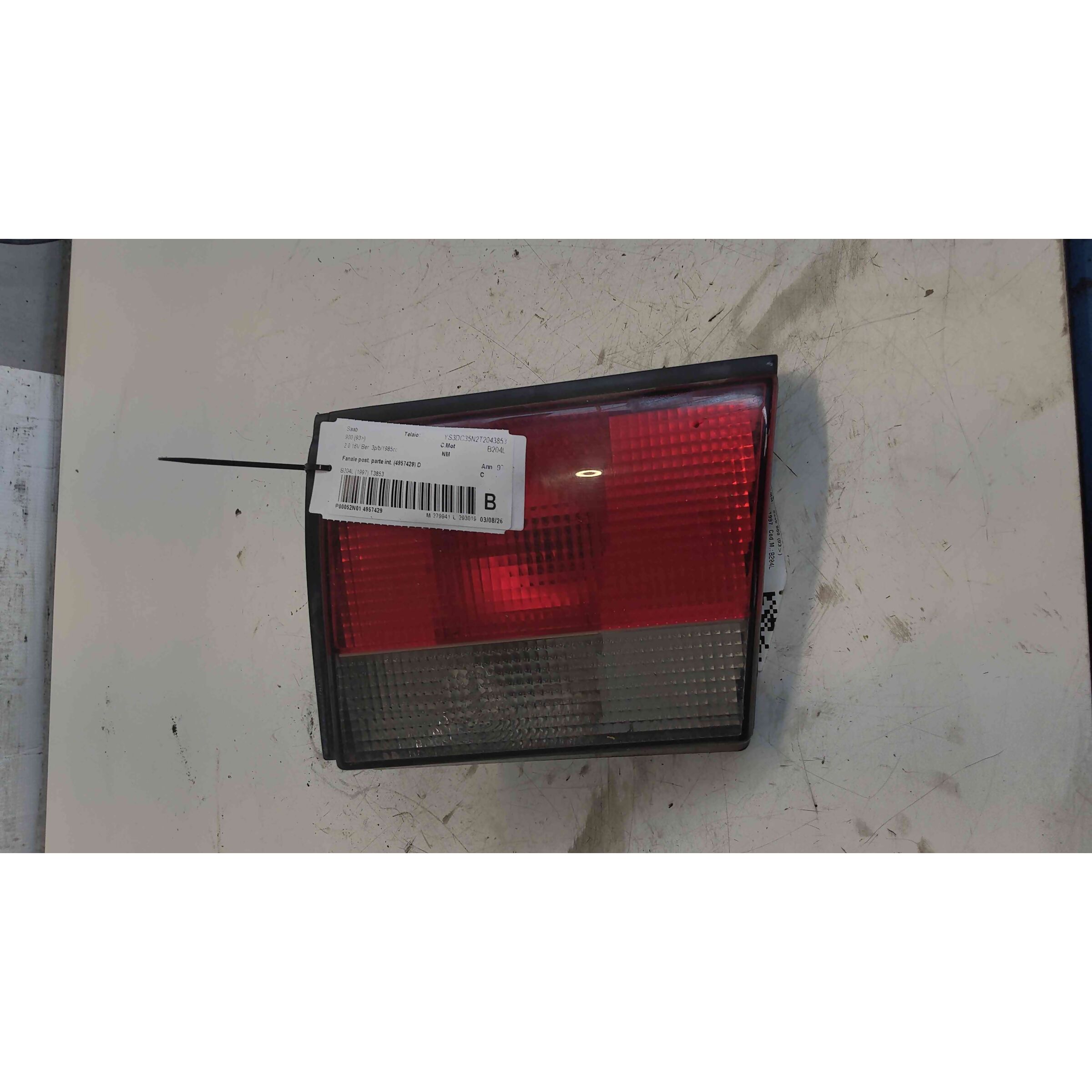 Piloto trasero derecho interior B204L 4957429 de Saab 9-3 (ys3d) 1999-2002