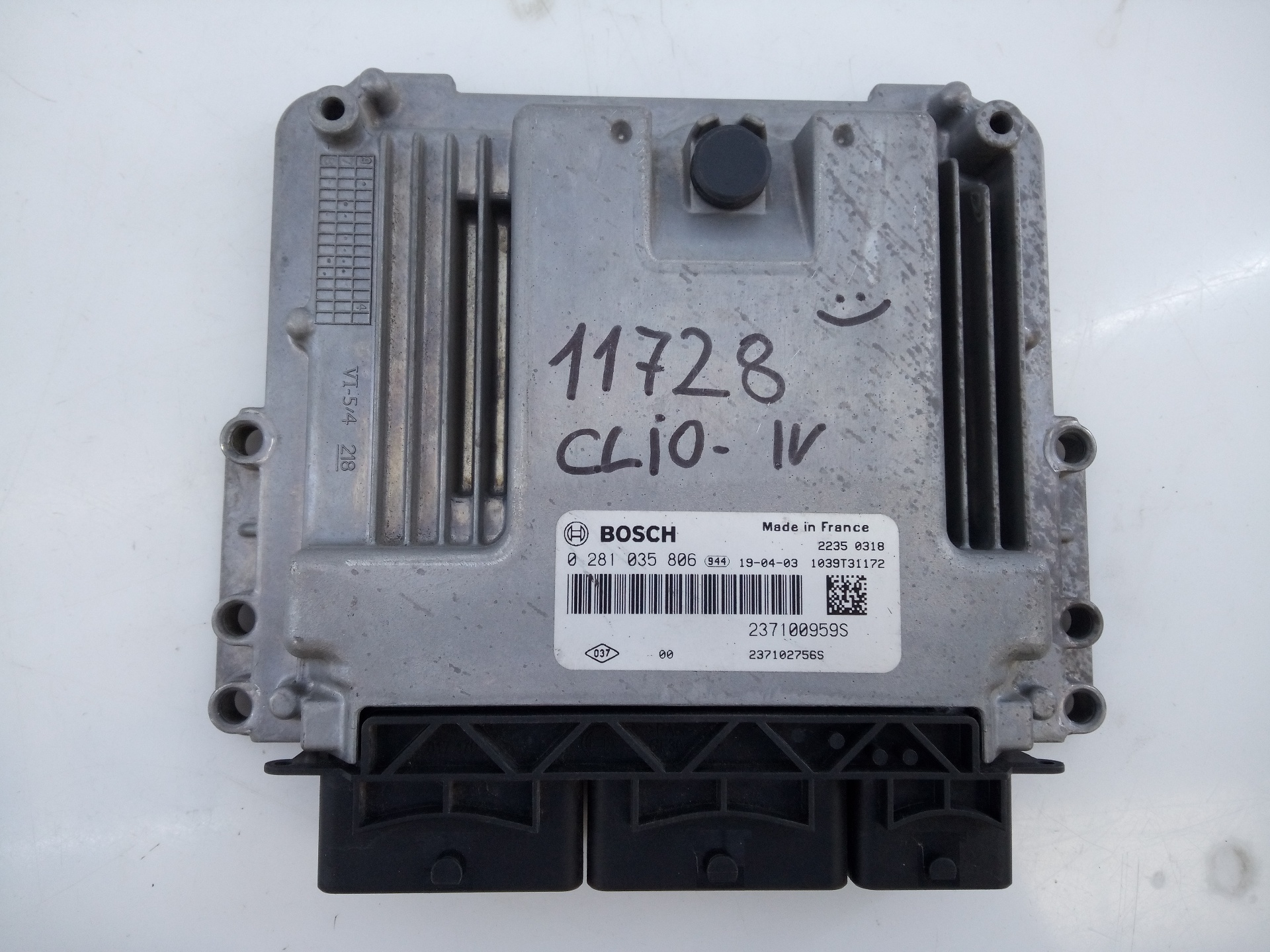 RENAULT Clio 4 generation (2012-2020) Engine Control Unit ECU 237100959S, E2-A1-13-3 24082958