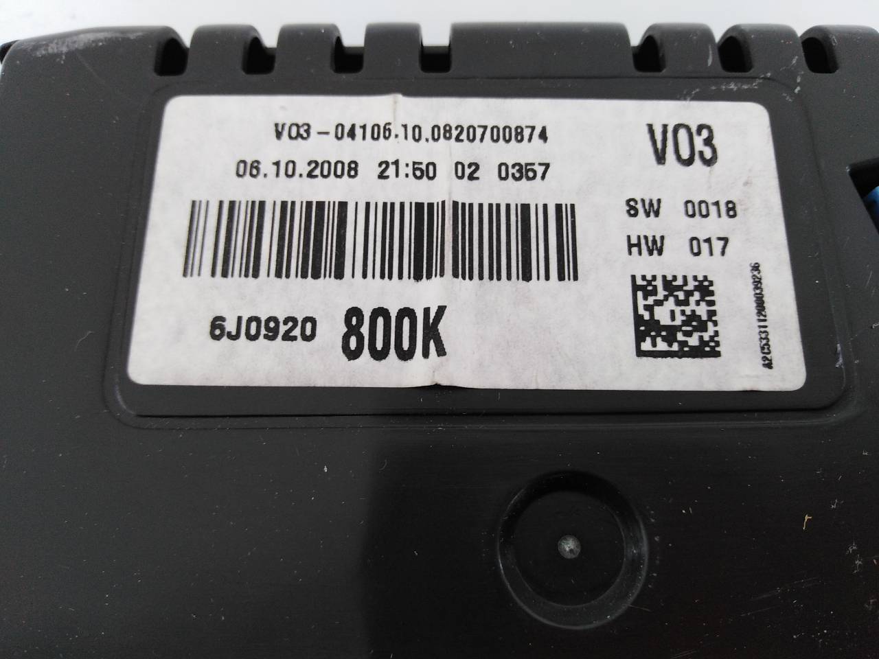 SEAT Cordoba 2 generation (1999-2009) Speedometer 6J0920800K, A2C53311200, E2-A1-25-7 18688311