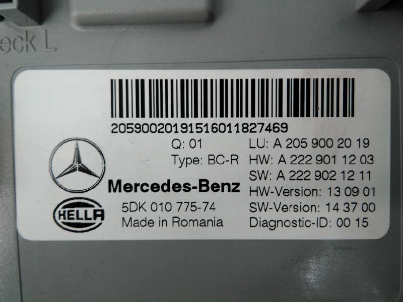 MERCEDES-BENZ C-Class W205/S205/C205 (2014-2023) Other Control Units A2059002019, 5DK01077574, E3-A1-7-5 18579064