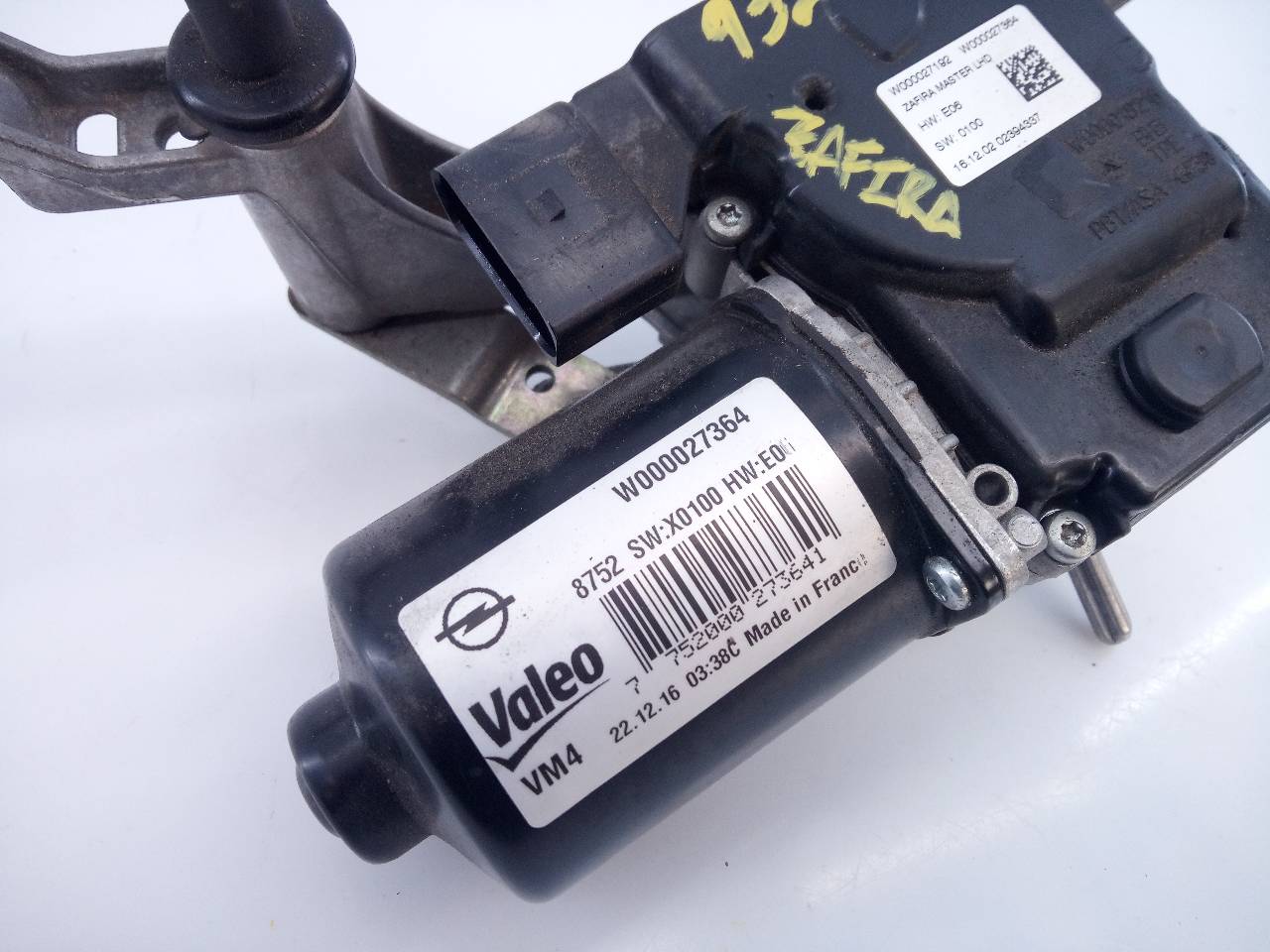 OPEL Zafira C (2012-2016) Mécanisme d'essuie-glace avant W000027364, W000027192, E2-B6-15-2 18757864