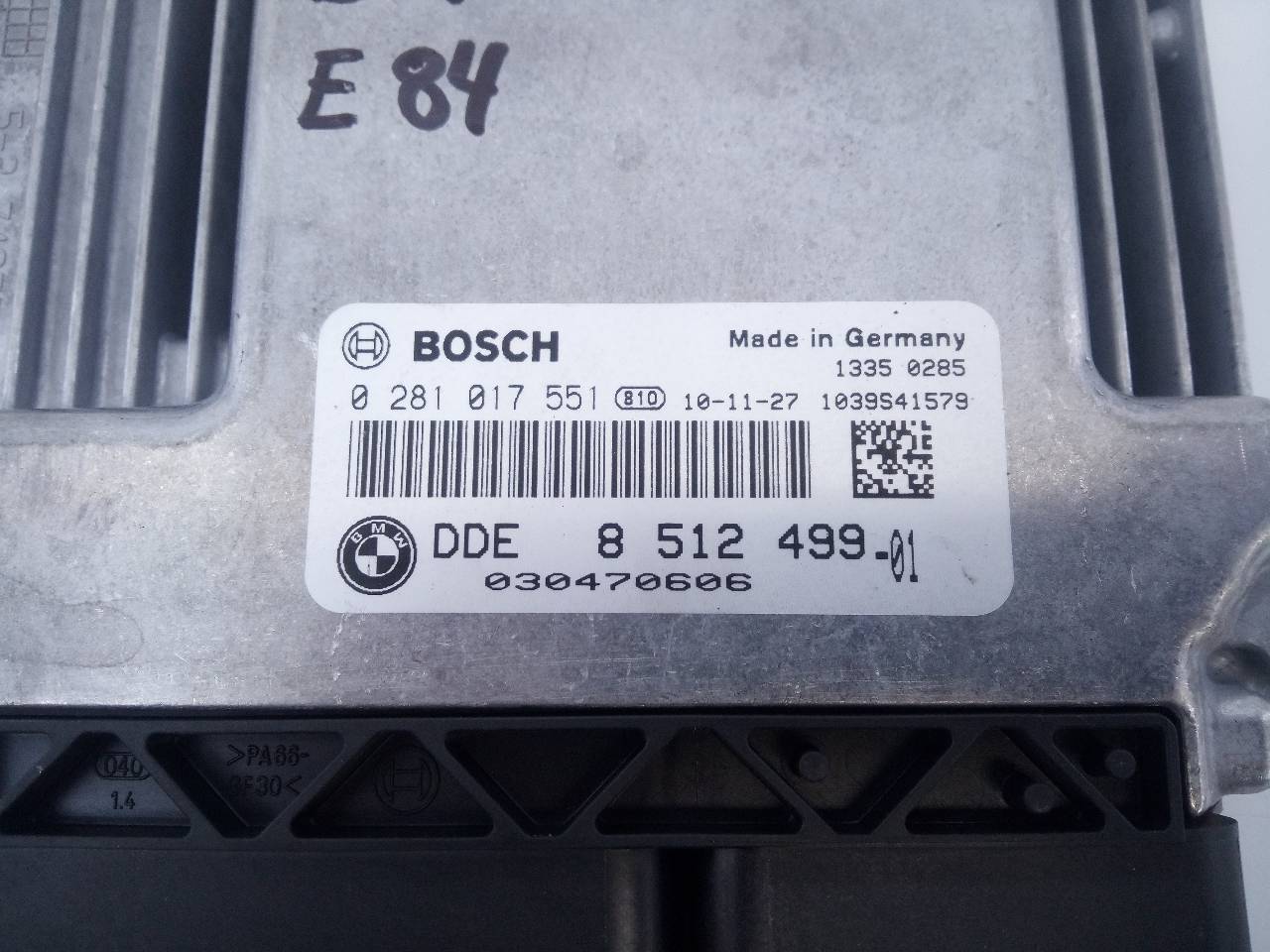 BMW X1 E84 (2009-2015) Engine Control Unit ECU 8512499, 0281017551, E3-A2-29-4 20964420