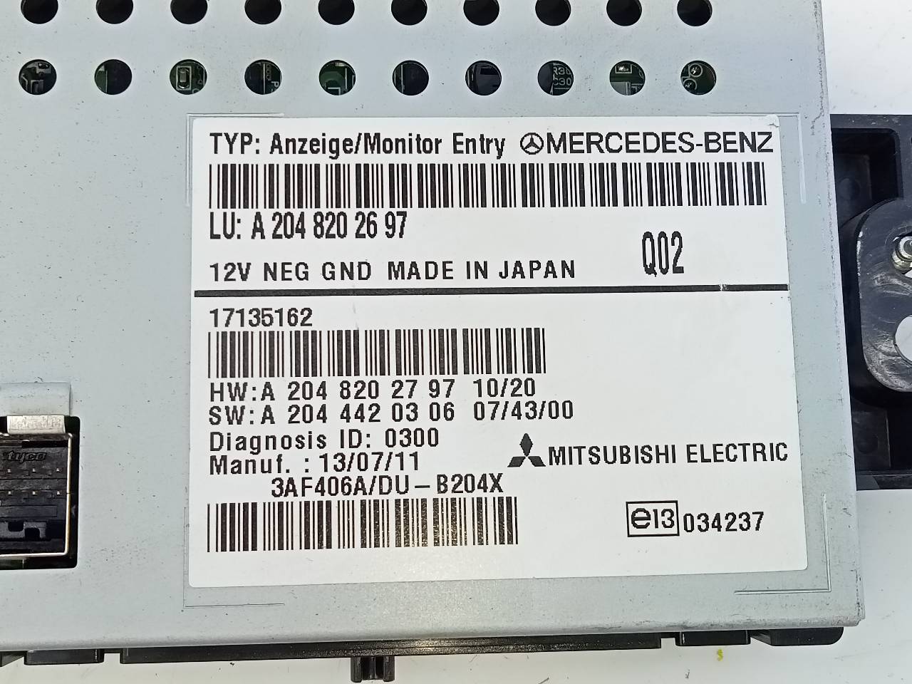 MERCEDES-BENZ GLK-Class X204 (2008-2015) Автомагнитола с навигацией A2048202697, A2044420306, E3-A1-2-3 20963452