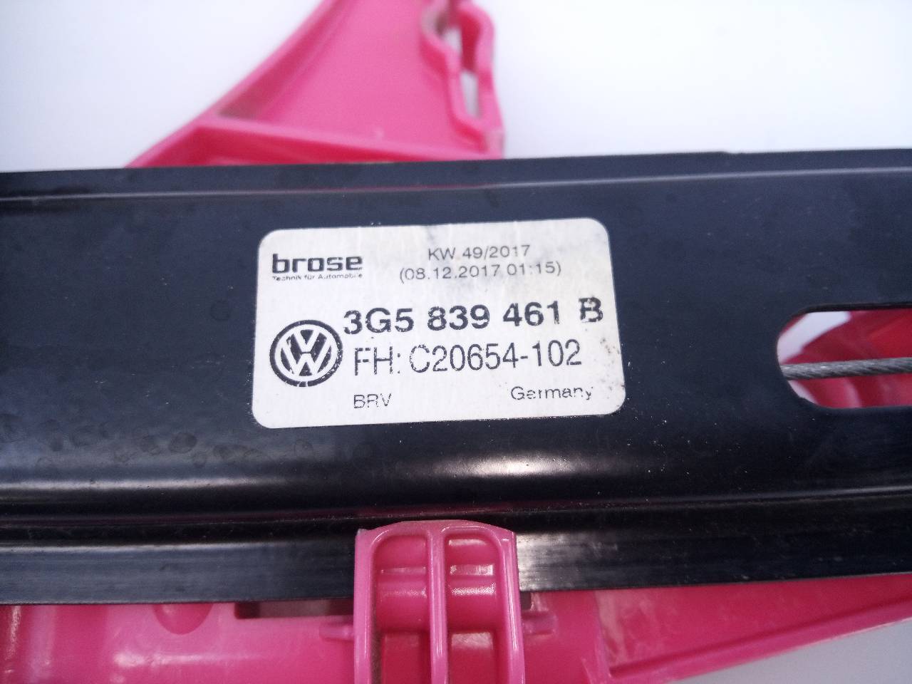 VOLKSWAGEN Passat B8 (2014-2023) Rear left door window lifter 3G5839461B, E1-A5-24-1 18736307