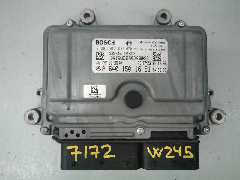 CHEVROLET B-Class W245 (2005-2011) Engine Control Unit ECU A6401501691,0281013965,E3-A1-9-3 18555117