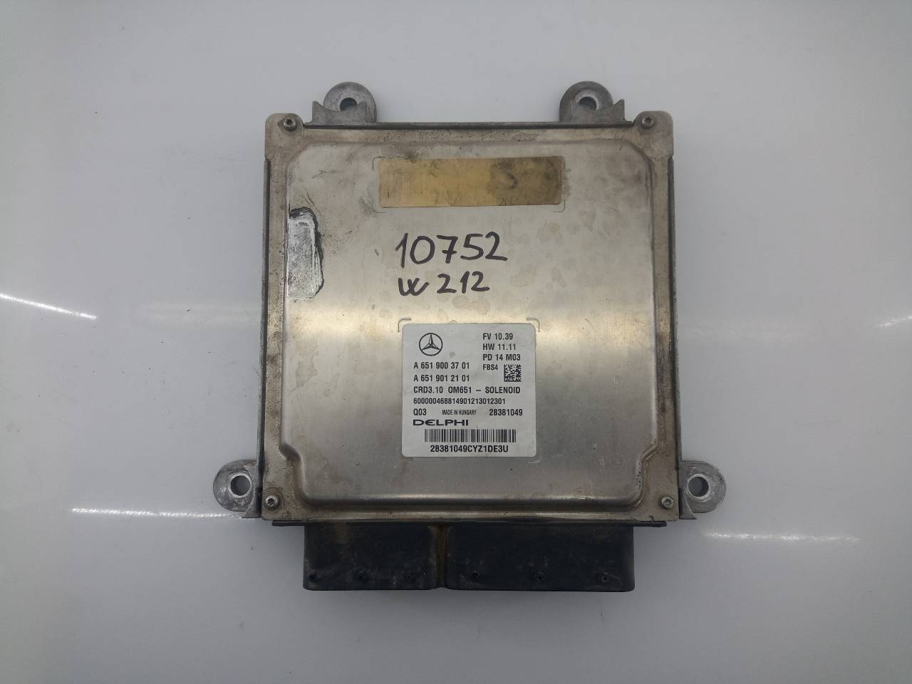 MERCEDES-BENZ E-Class W212/S212/C207/A207 (2009-2016) Engine Control Unit ECU A6519003701, E3-A1-9-1 20961606