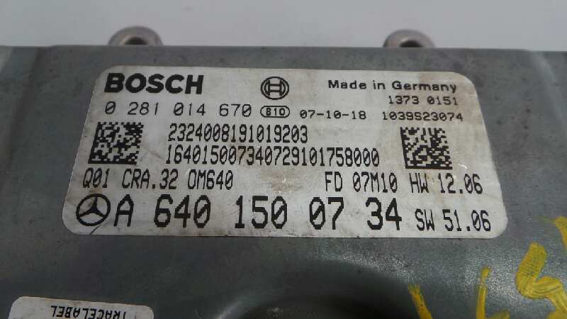 MERCEDES-BENZ B-Class W245 (2005-2011) Unitate de control motor A6401500734, 0281014670, E3-A1-3-3 18408115