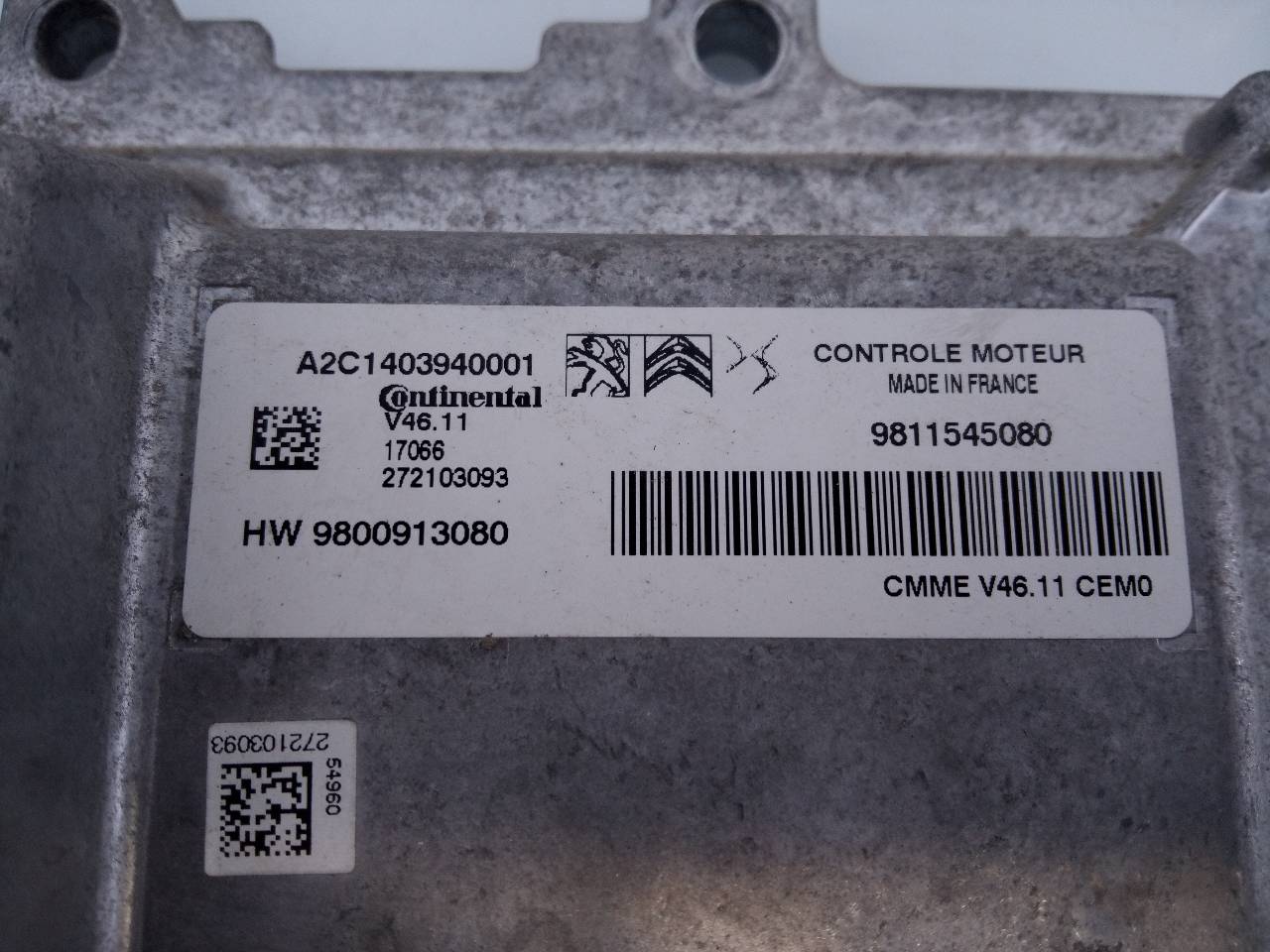 CITROËN C-Elysee 2 generation (2012-2017) Motora vadības bloks 9811545080, 9800913080, E3-B2-8-1 18717571