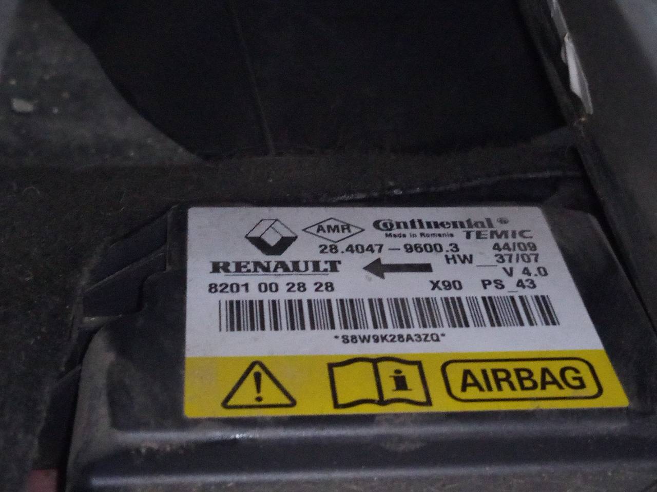 DACIA Sandero 1 generation (2008-2012) Блок SRS 8201002828 26270065