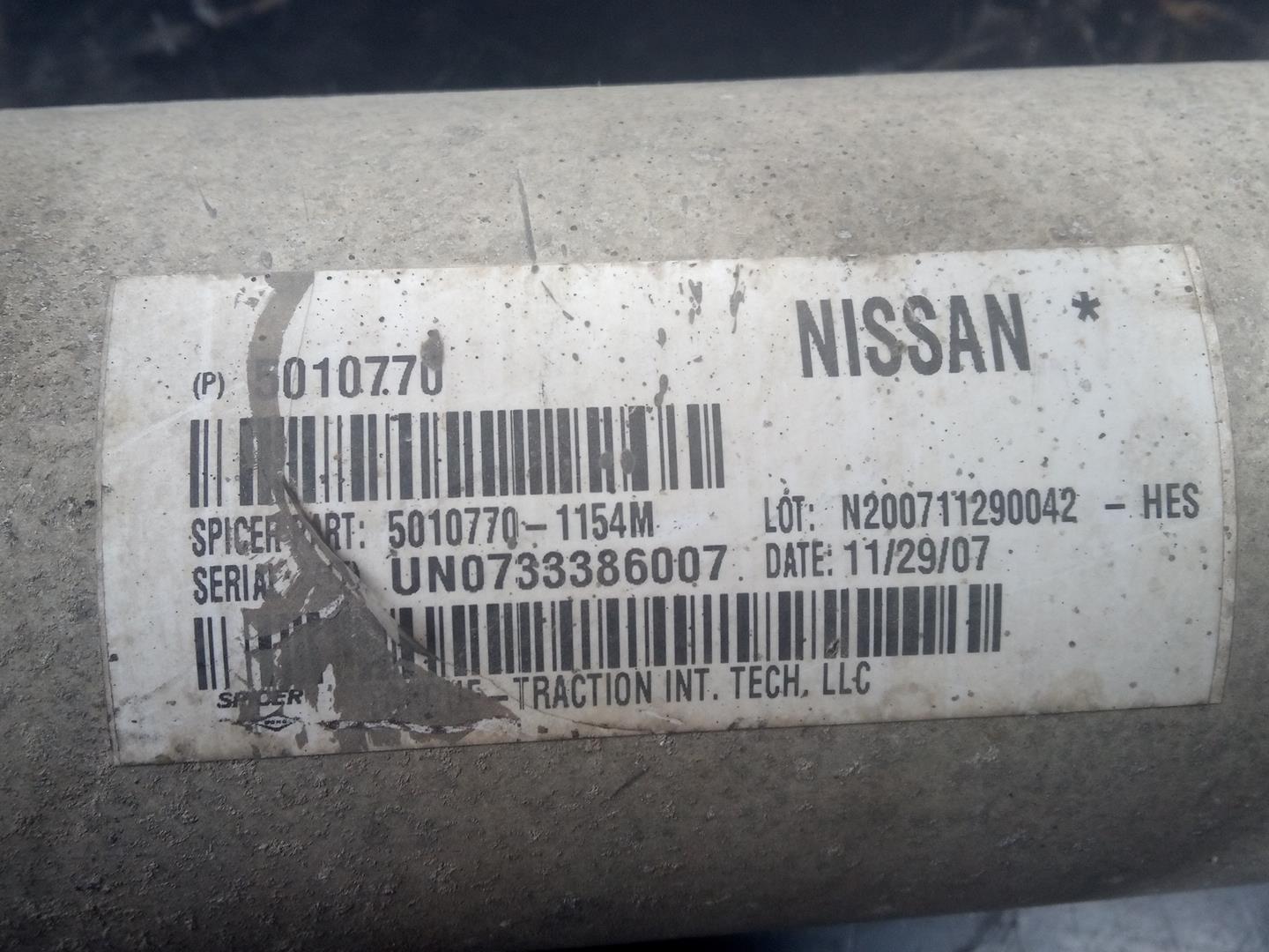 NISSAN NP300 1 generation (2008-2015) Gearbox Short Propshaft 50107701154M, P1-A1-63 23285960