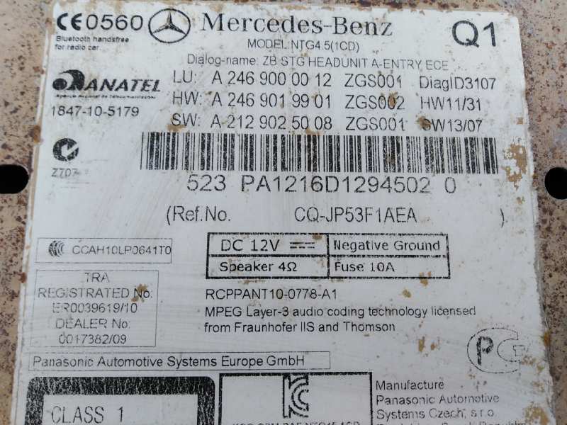 MERCEDES-BENZ A-Class W176 (2012-2018) Автомагнитола с навигацией A2469001206, A27469000012, E3-A1-24-7 18640287