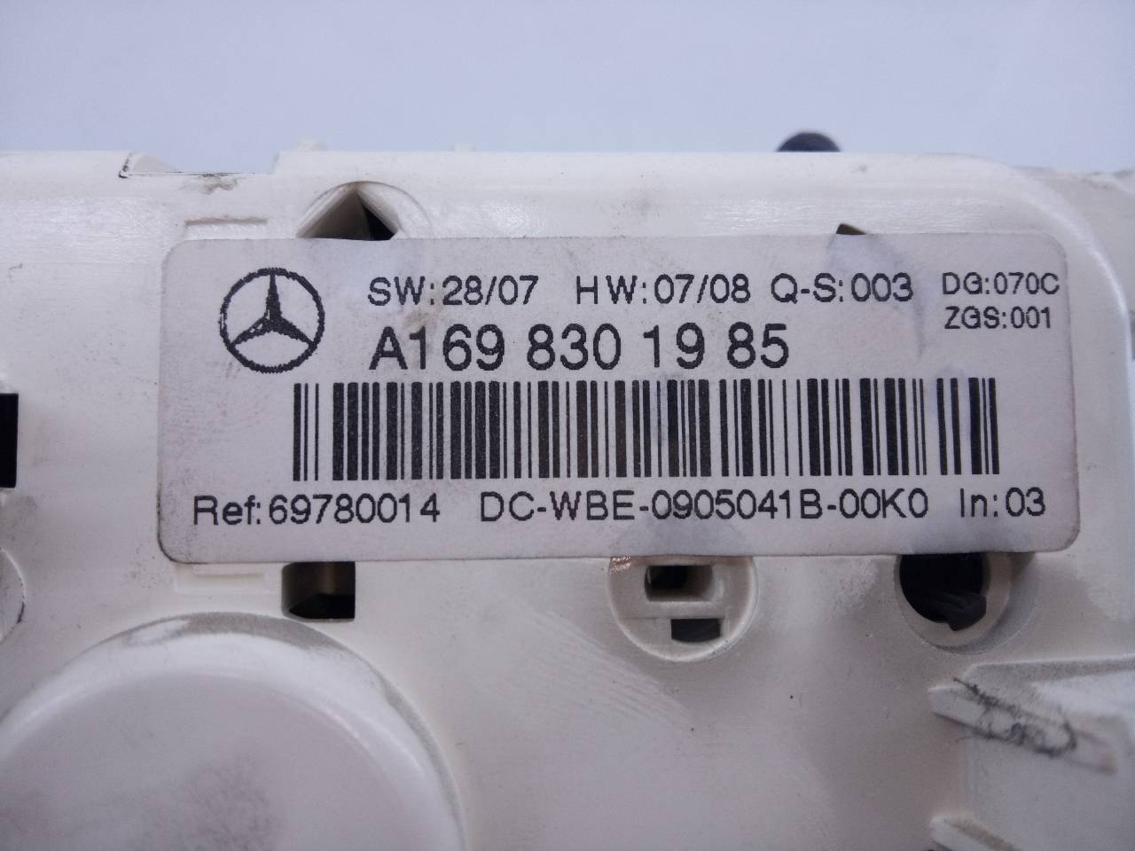 MERCEDES-BENZ A-Class W169 (2004-2012) Klímaszabályozó egység A1698301985,69780014,E3-A1-3-3 18610712