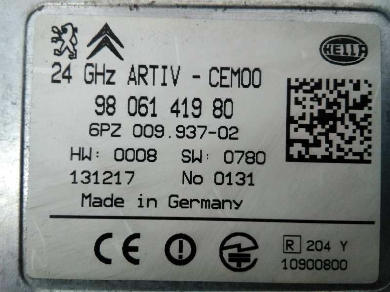 PEUGEOT 5008 1 generation (2009-2016) Other Control Units 9806141980, 6PZ00993702, E3-B2-28-3 18498209