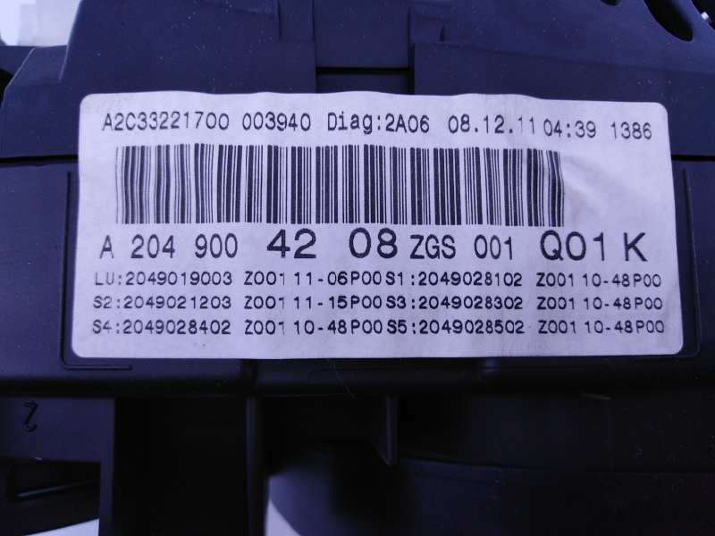 MERCEDES-BENZ C-Class W204/S204/C204 (2004-2015) Spidometras (Prietaisų skydelis) A2049004208, A2C53435305, E3-A1-4-4 18636508